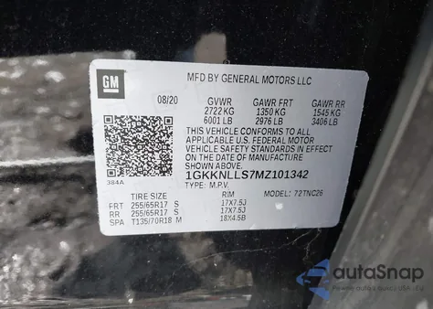 2021 GMC Acadia Awd At4 z USA, uszkodzony, nr VIN 1GKKNLLS7MZ101342